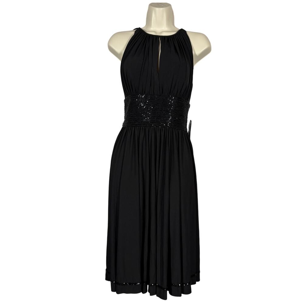 NEW! JS Boutique Beaded Gown Dress Halter Draped Flapper Sexy Date Event LBD - 6
